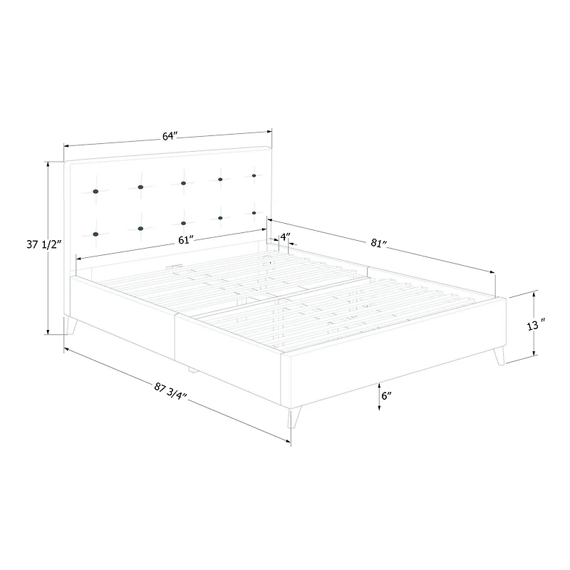 South Shore Furniture Musano Queen Upholstered Complete Bed - Matte Charcoal