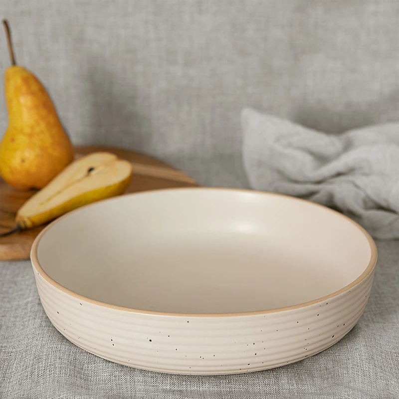 Speckle Porto Dinner Bowl, 22cm - Cream