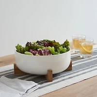 S&Co Soho Salad Serving Bowl with Wood Base