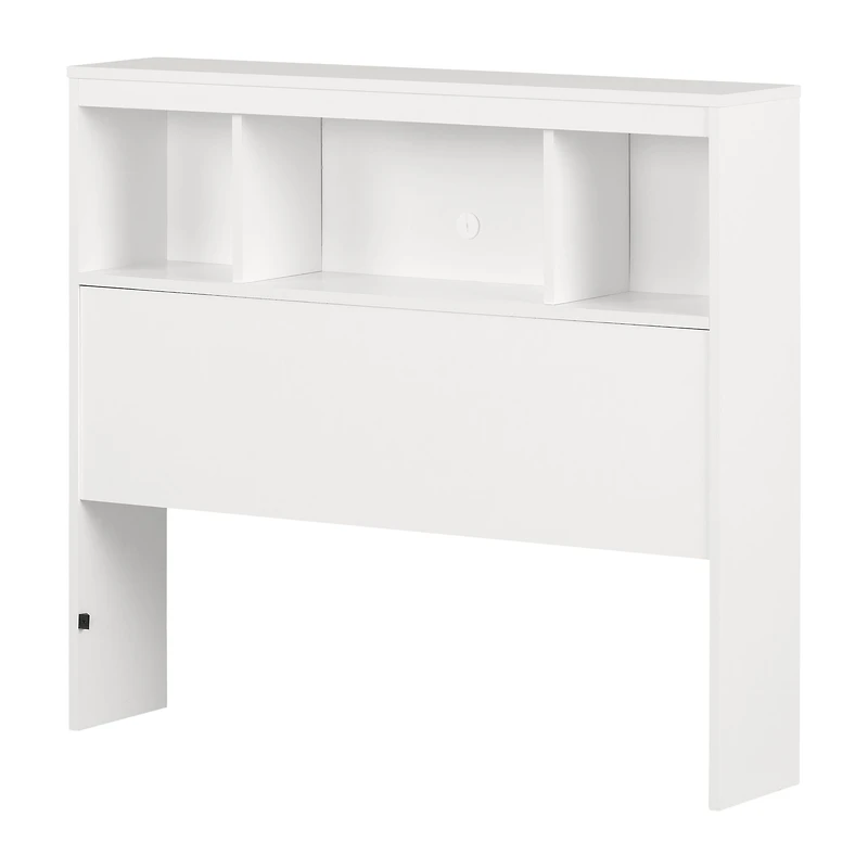 Spark Bookcase Headboard with Storage - White
