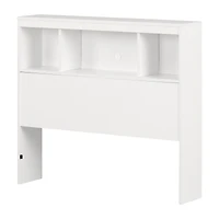 Spark Bookcase Headboard with Storage - White