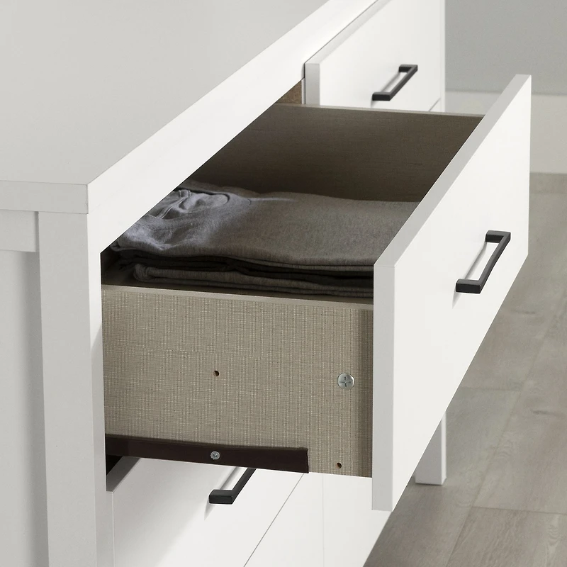 Genesis Commode haute à 5 tiroirs - Blanc pur