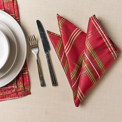 Plaid scintillant Serviettes de table, paquet de 4
