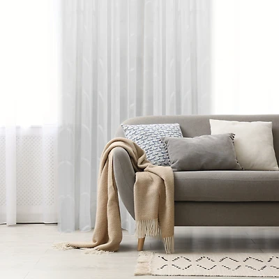 Siena Sheer Jacquard Grommet Curtain, Extra Wide