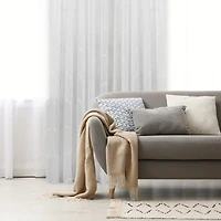 Siena Sheer Jacquard Grommet Curtain, Extra Wide