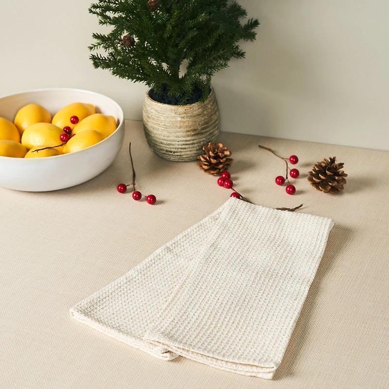 Snow White Waffle Kitchen Towel