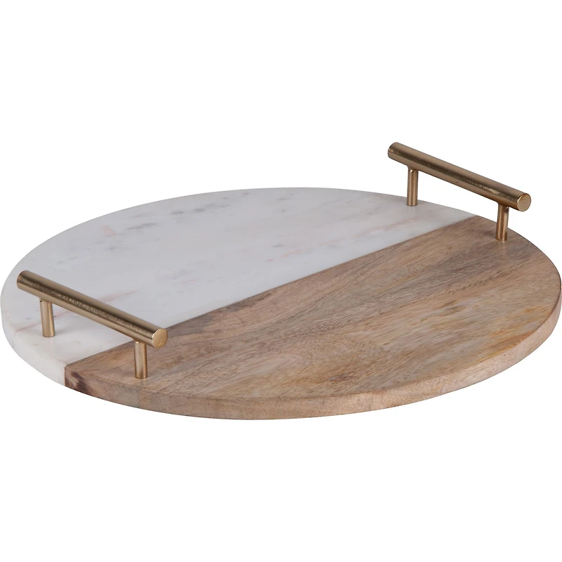 Plateau Dinova en bois de manguier blanc