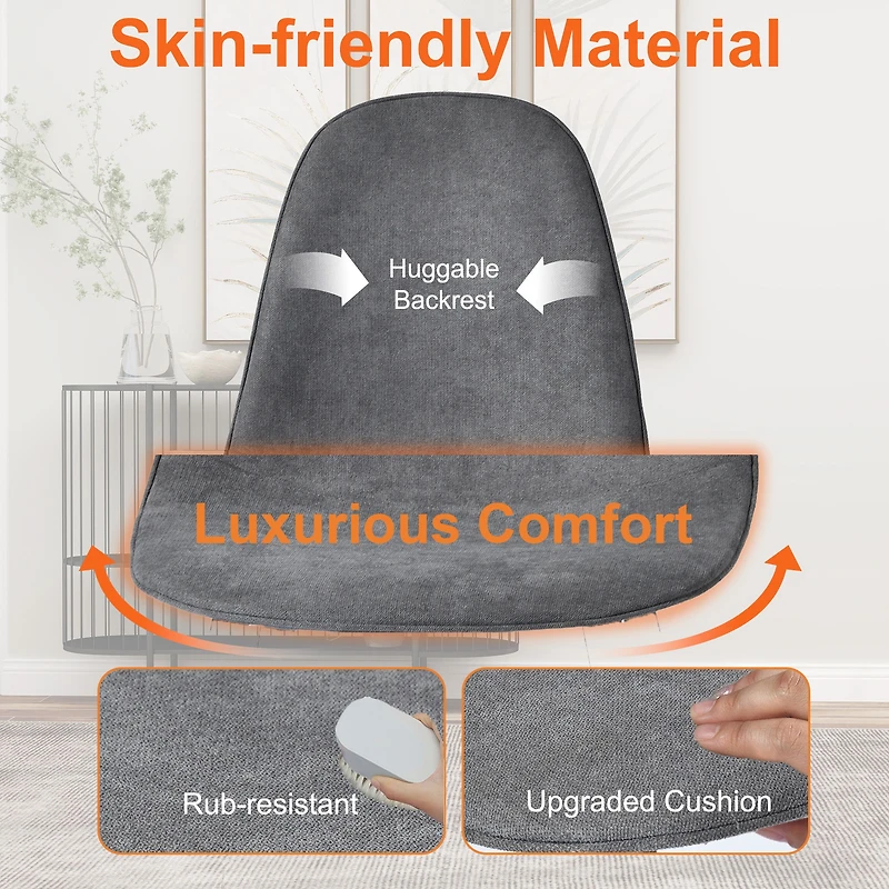 Ensemble de salle à manger moderne 5 pièces avec table marron foncé et chaises grises