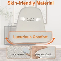 Ensemble de salle à manger moderne 5 pièces avec table en marbre et chaises ivoire