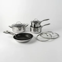 Starfrit The Rock Stainless Steel Cookware Set, 10 Pieces