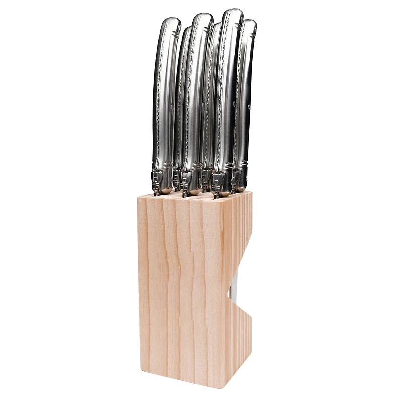 Set of 6 Stainless Steel Laguiole Du Monde Affordable Steak Knives
