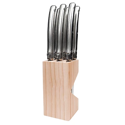 Set of 6 Stainless Steel Laguiole Du Monde Affordable Steak Knives