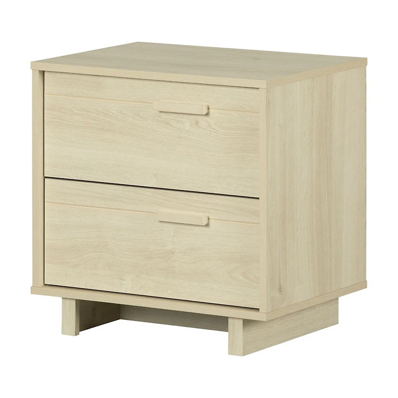 Nico Table de chevet à 2 tiroirs - Chêne blanchi