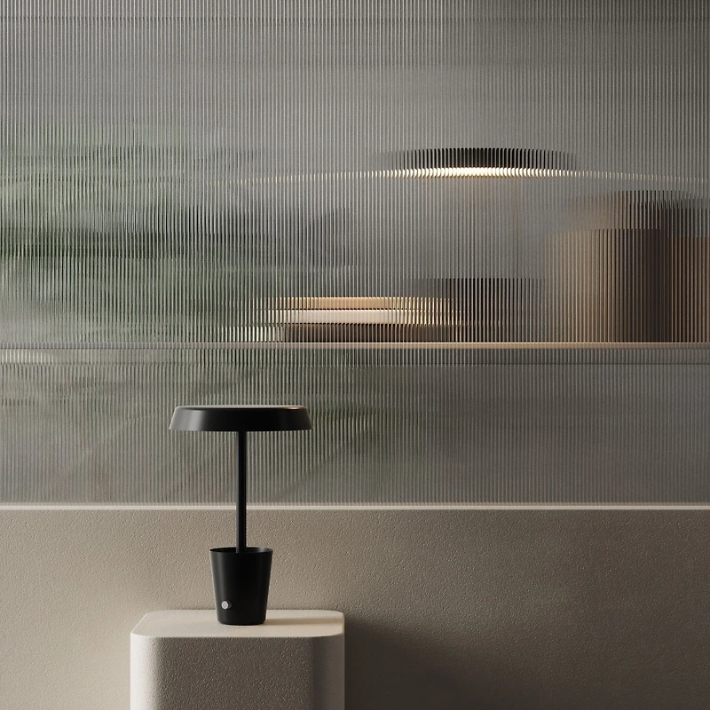 Lampe de table avec tasse de rangement - Noir
