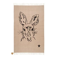 100% Cotton Bunny Rug - Taupe