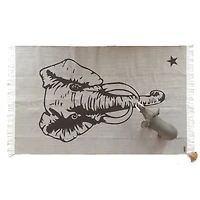 100% Cotton Elephant Rug - Grey