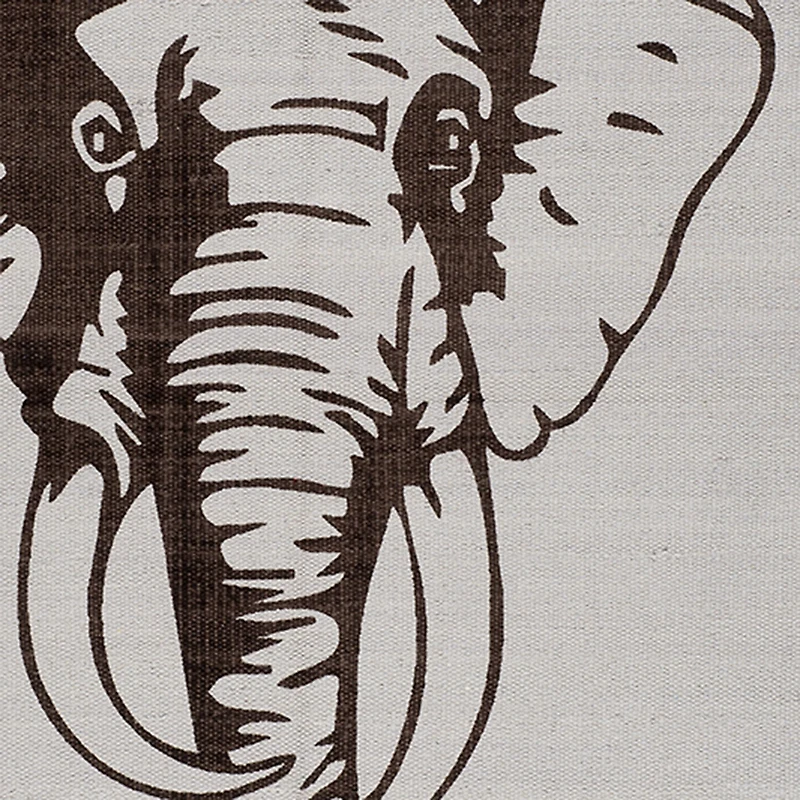 100% Cotton Elephant Rug - Grey