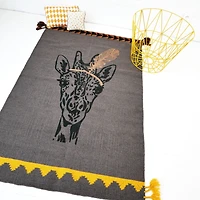 100% Wool Circus Giraffe Rug - Grey