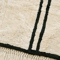 100% Cotton Boho Rug - Ecru/Black