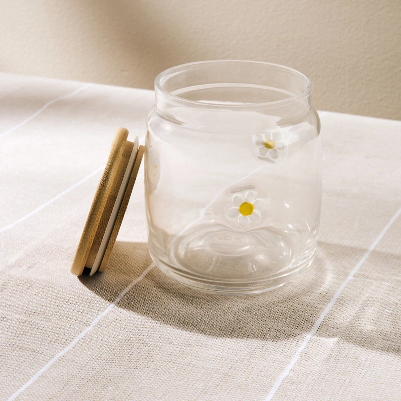 Daisy Jar with Wood Cover - 800ml
