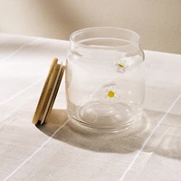 Daisy Jar with Wood Cover - 800ml