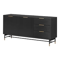 Arlo Ash Oak and Gold Ribbed Sideboard by South Shore Furniture