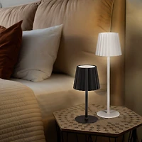 Fluted Shade LED Table Lamp - White