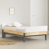 Bebble Twin Complete Bed Natural and Grey by South Shore Furniture
