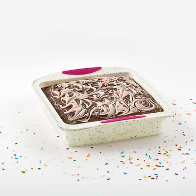 Trudeau Confetti Silicone Square Cake Pan