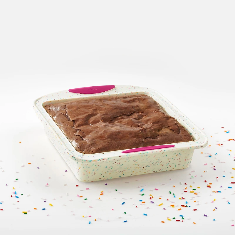 Trudeau Confetti Silicone Square Cake Pan
