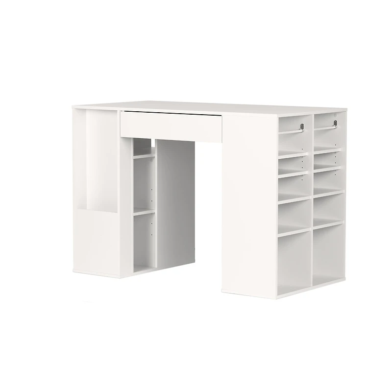 Carla Table de bricolage hauteur comptoir - Blanc pur