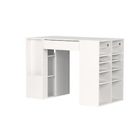 Carla Table de bricolage hauteur comptoir - Blanc pur