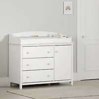 Cotton Candy Changing Table with Removable Changing Station - White