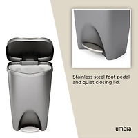 Umbra Brim Step Bin With Lid, 50L - Nickel
