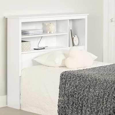 Venus Twin Bookcase Headboard - Pure White