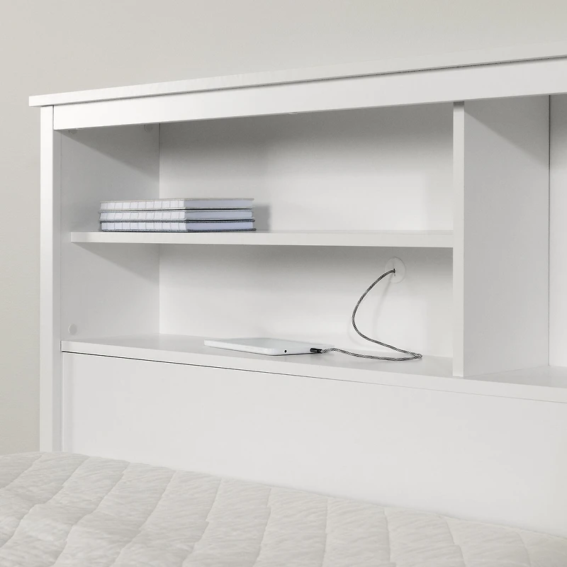 Venus Twin Bookcase Headboard - Pure White