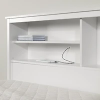 Venus Twin Bookcase Headboard - Pure White
