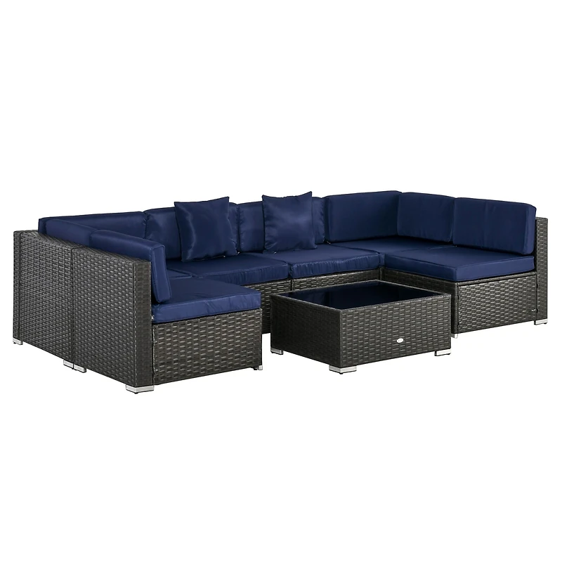 7-Piece Outdoor Rattan Sofa Set