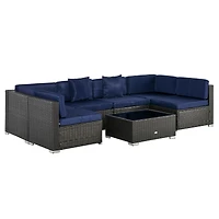 7-Piece Outdoor Rattan Sofa Set