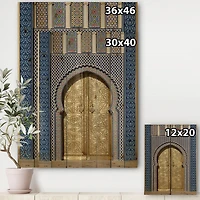 Morroco Palace Golden Doors Wood Wall Art