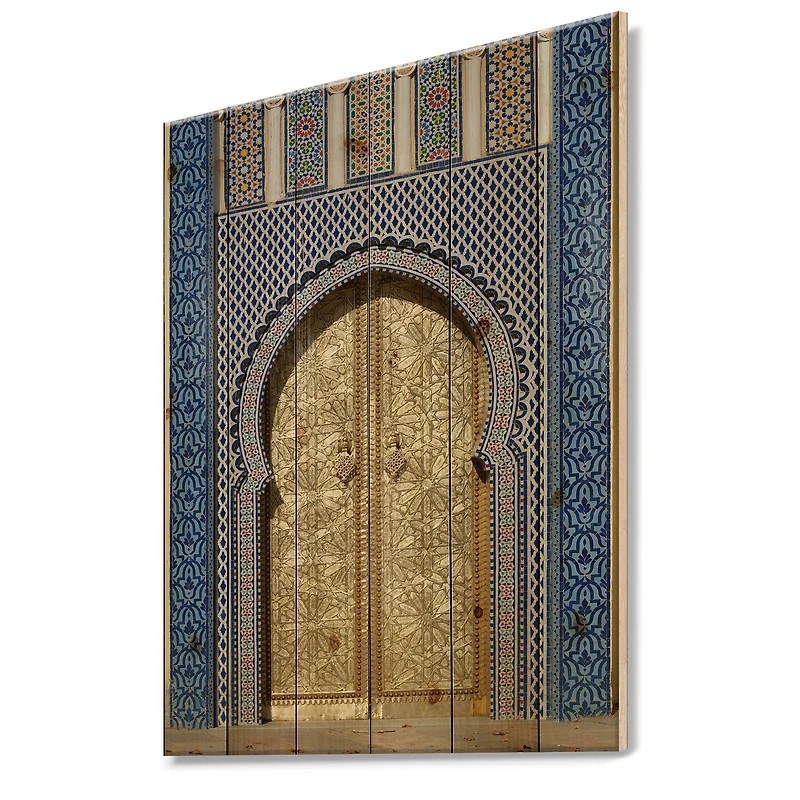 Morroco Palace Golden Doors Wood Wall Art