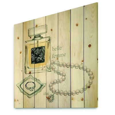 Perfume Glam Bathroom I Wood Wall Art