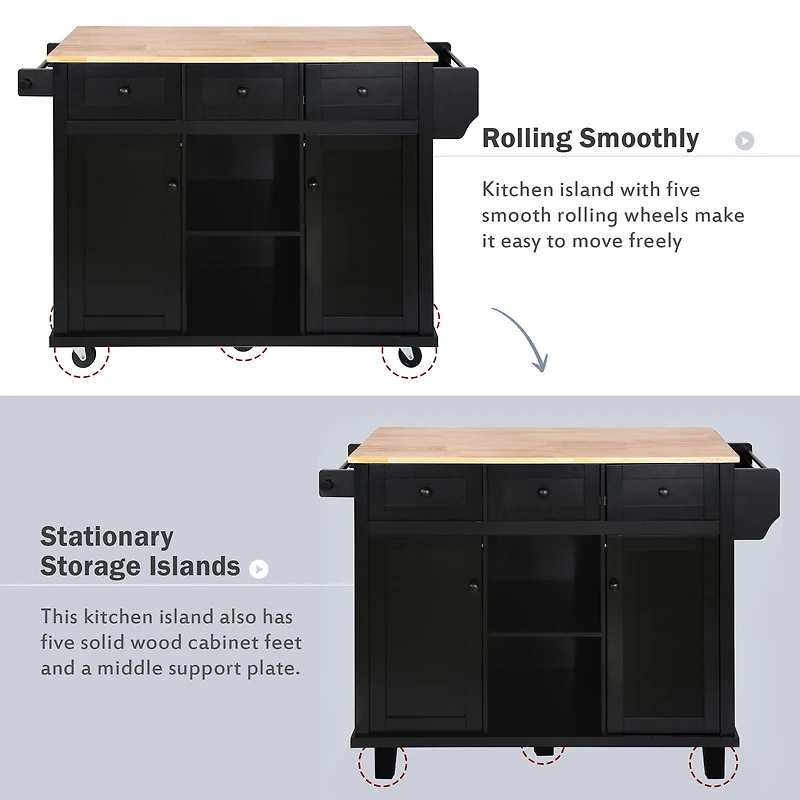 Kitchen Island Cart with Wheels