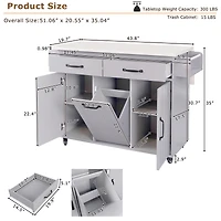 Kitchen Island with Drop Leaf Countertop
