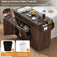 Kitchen Island with Drop Leaf Countertop - Walnut Brown