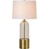 Lampe de Table Theodore en verre et laiton antique