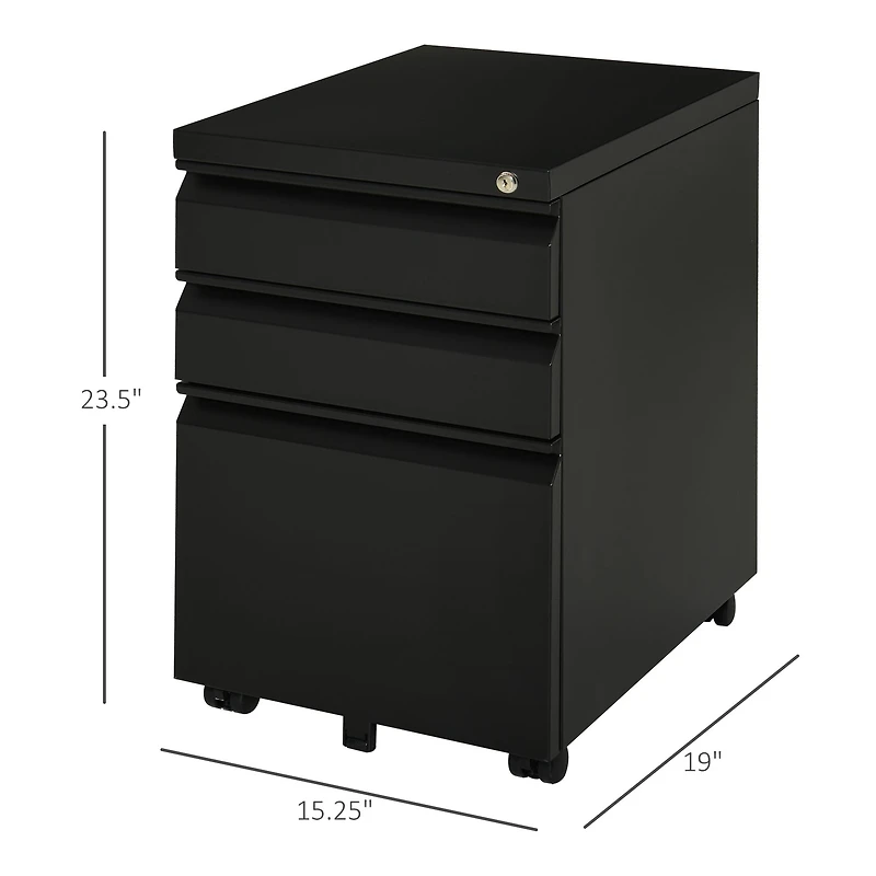 3-Drawer Mobile Filing Cabinet