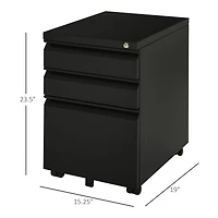 3-Drawer Mobile Filing Cabinet