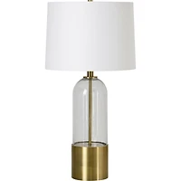 Lampe de Table Theodore en verre et laiton antique