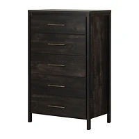 Gravity 5-Drawer Chest - Black